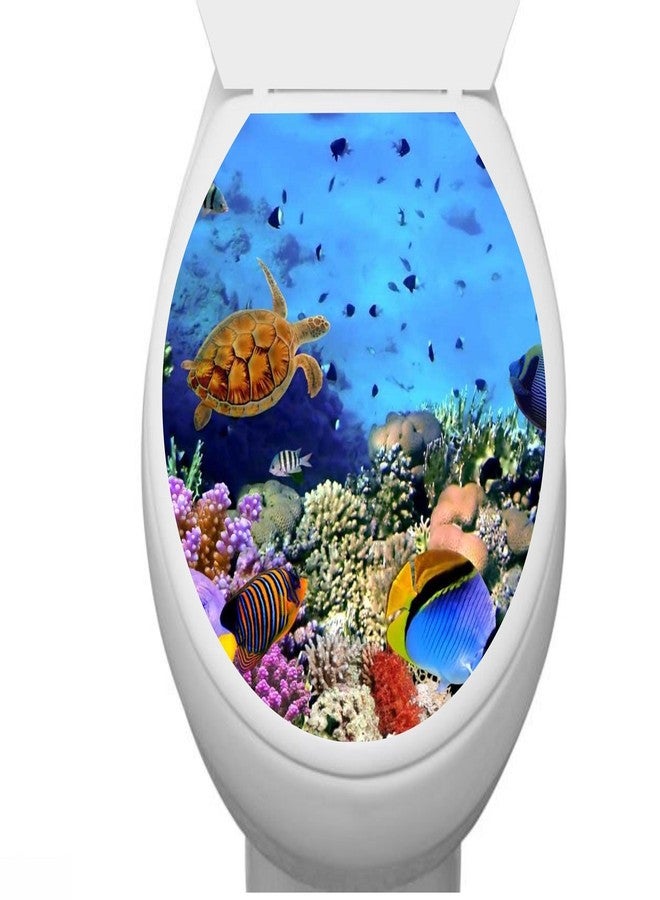 Asmi Collections Asmi Collection Vinyl Animals Toilet Seat Sticker, 33.3 x 38 cm, Multicolour - Image 1